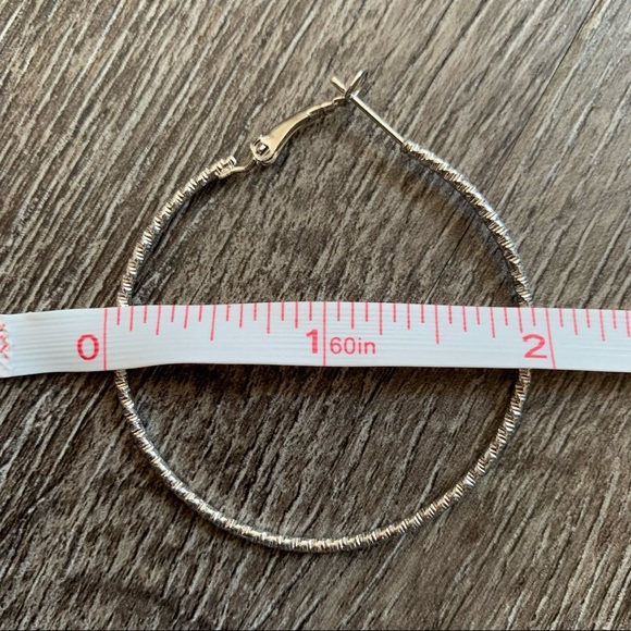 Large Silver Hoop Earrings NWOT - Picture 7 of 7